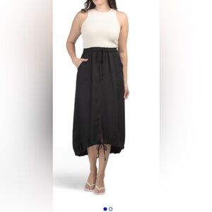 Melloday Mixed Media Twofer Maxi Dress